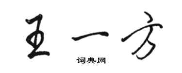 骆恒光王一方行书个性签名怎么写