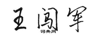 骆恒光王闯军行书个性签名怎么写