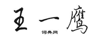骆恒光王一鹰行书个性签名怎么写