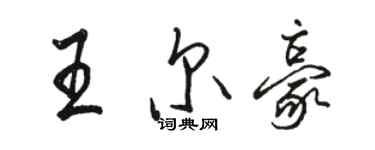 骆恒光王尔豪行书个性签名怎么写
