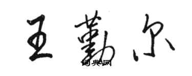 骆恒光王勤尔行书个性签名怎么写
