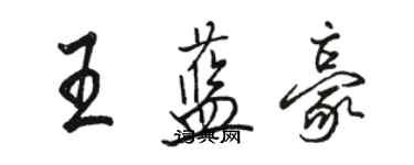 骆恒光王蓝豪行书个性签名怎么写