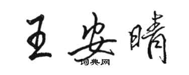 骆恒光王安晴行书个性签名怎么写