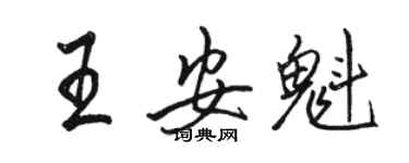 骆恒光王安魁行书个性签名怎么写