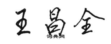 骆恒光王昌全行书个性签名怎么写