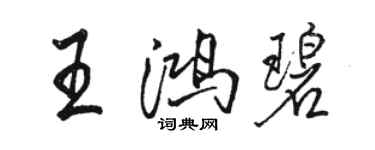 骆恒光王鸿碧行书个性签名怎么写