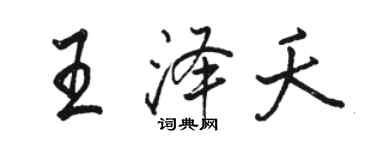 骆恒光王泽夭行书个性签名怎么写