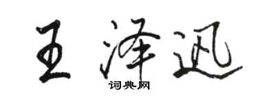 骆恒光王泽迅行书个性签名怎么写