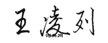 骆恒光王凌列行书个性签名怎么写