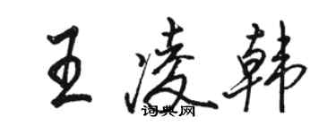 骆恒光王凌韩行书个性签名怎么写