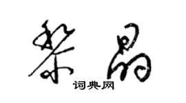梁锦英黎晶草书个性签名怎么写