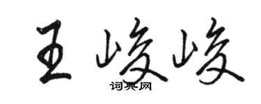 骆恒光王峻峻行书个性签名怎么写