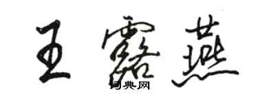 骆恒光王露燕行书个性签名怎么写