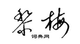 梁锦英黎梅草书个性签名怎么写