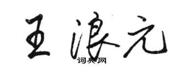 骆恒光王浪元行书个性签名怎么写