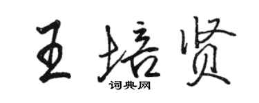 骆恒光王培贤行书个性签名怎么写
