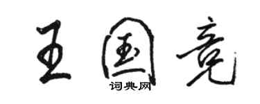 骆恒光王国竞行书个性签名怎么写