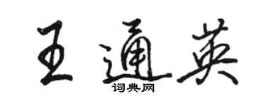 骆恒光王通英行书个性签名怎么写