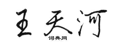 骆恒光王天河行书个性签名怎么写