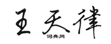 骆恒光王天律行书个性签名怎么写