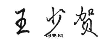 骆恒光王少贺行书个性签名怎么写