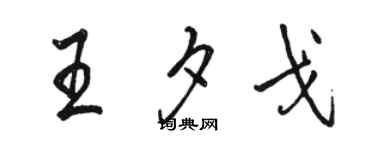 骆恒光王夕戈行书个性签名怎么写