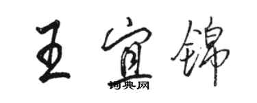 骆恒光王宜锦行书个性签名怎么写