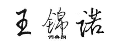 骆恒光王锦诺行书个性签名怎么写