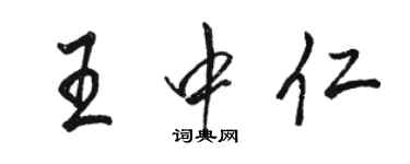 骆恒光王中仁行书个性签名怎么写