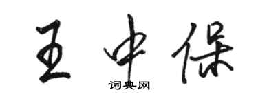 骆恒光王中保行书个性签名怎么写