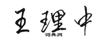 骆恒光王理中行书个性签名怎么写