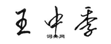 骆恒光王中季行书个性签名怎么写
