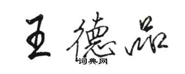 骆恒光王德品行书个性签名怎么写