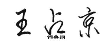 骆恒光王占京行书个性签名怎么写