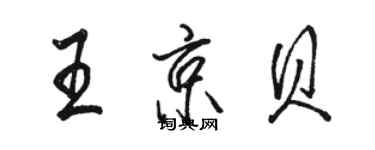 骆恒光王京贝行书个性签名怎么写