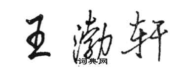 骆恒光王渤轩行书个性签名怎么写