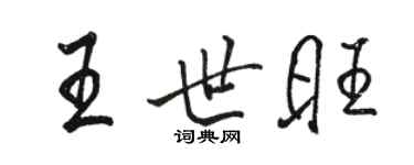 骆恒光王世旺行书个性签名怎么写