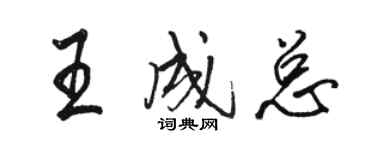 骆恒光王成总行书个性签名怎么写