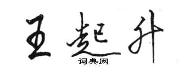 骆恒光王起升行书个性签名怎么写