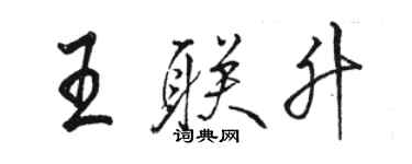 骆恒光王联升行书个性签名怎么写