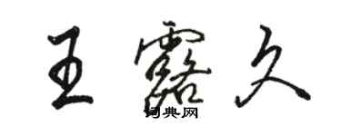 骆恒光王露久行书个性签名怎么写