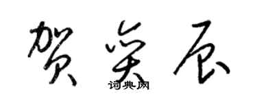 梁锦英贺奕辰草书个性签名怎么写