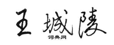 骆恒光王城陵行书个性签名怎么写