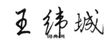 骆恒光王纬城行书个性签名怎么写