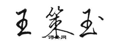 骆恒光王策玉行书个性签名怎么写