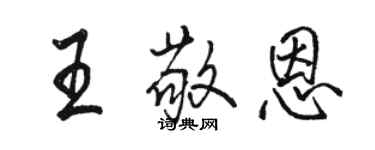 骆恒光王敬恩行书个性签名怎么写
