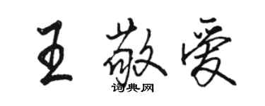 骆恒光王敬爱行书个性签名怎么写