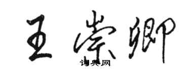 骆恒光王崇卿行书个性签名怎么写
