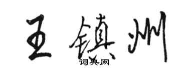 骆恒光王镇州行书个性签名怎么写