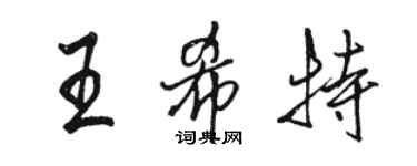 骆恒光王希特行书个性签名怎么写
